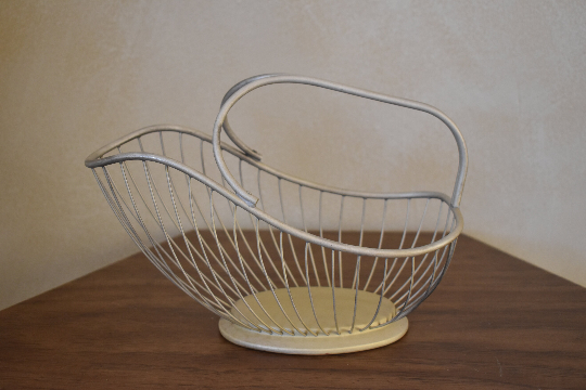 Metal Wire Basket Refurbished, Custom Powder Coated, Decorative Table Centerpiece