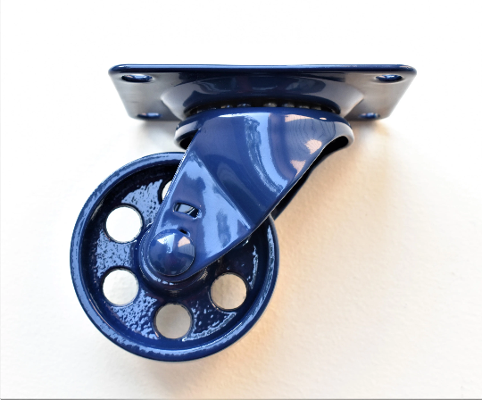 Cast Iron Swivel Caster Wheel 3 Inch, Custom Powder Coated, Heavy-Duty Replacement Caster