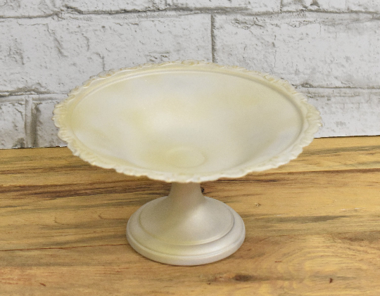 Refurbished Metal Compote Dish, Custom Powder Coated Finish