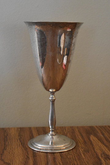 Vintage Silver Plate Goblet, 1875 Sheets Rockford S Co, 7.3 Inch Tall Wine Chalice, Antique Silver plated Cup