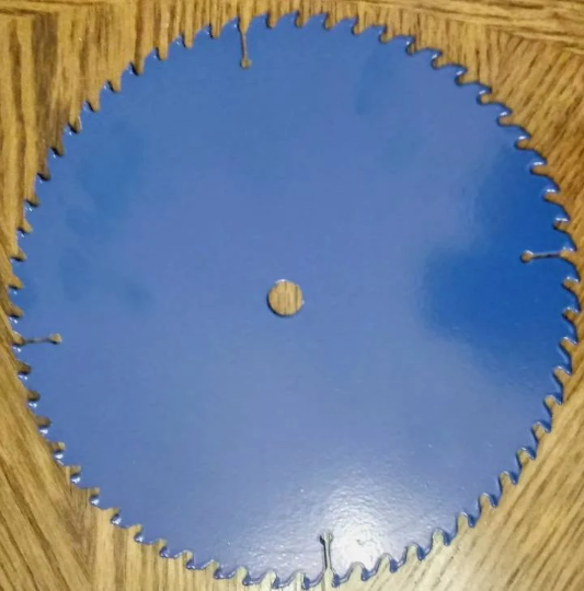 10&quot; Decorative Saw Blade, Blue Powder Coated Wall Art, Refurbished Metal Decor