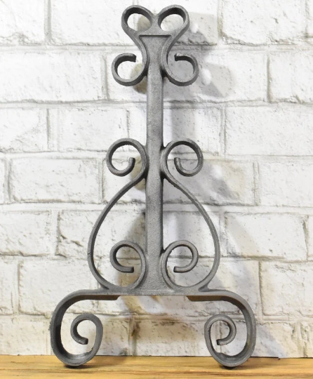Vintage Steel Garden Scroll Accent, 16 Inches Tall, Custom Powder Coated, Outdoor Decor