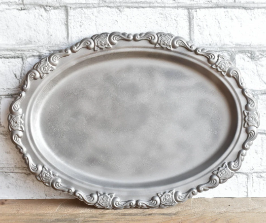 Custom Powder Coated Metal Platter, Refurbished Decorative Serving Tray