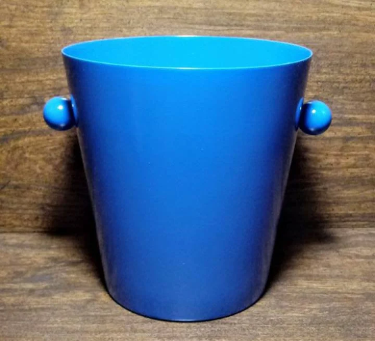 Decorative Metal Blue Bucket, Powder Coated