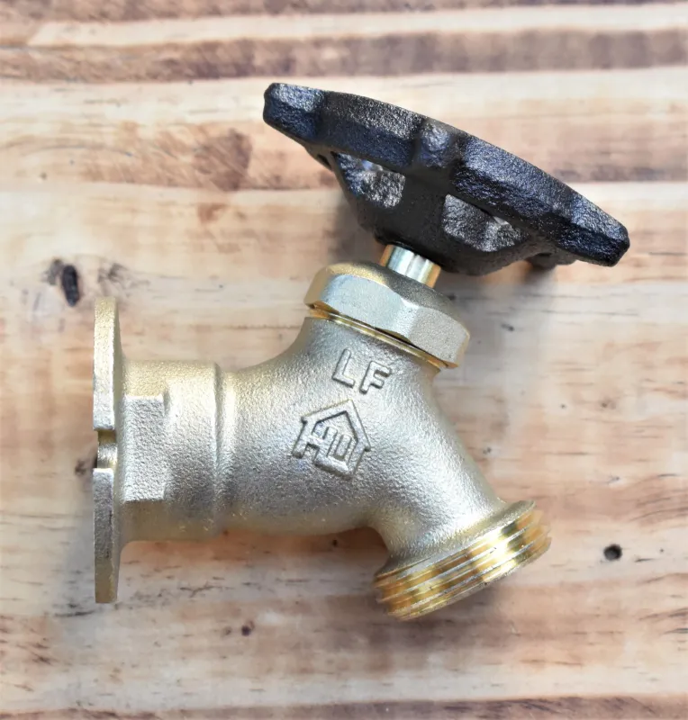 Brass Male Garden Hose Bibb 1/2 Inch, Custom Powder Coated Hand Wheel, Premium Outdoor Spigot with Designer Handle