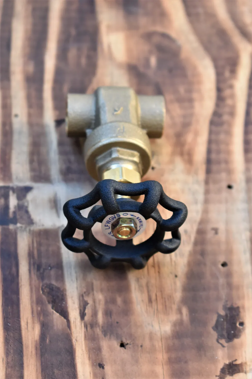 Brass Sweat Gate Valve 1/2 Inch, Custom Powder Coated Handle, Industrial Steampunk Decor, Plumbing Hardware, DIY Projects