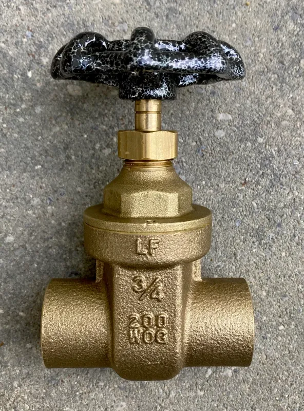Brass Sweat Gate Valve 3/4 Inch, Custom Powder Coated Hand Wheel,  Industrial Decor or Plumbing Upgrade