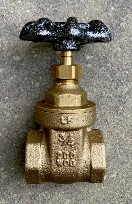 Brass Valve Threaded 3/4 Inch, Custom Powder Coated Hand Wheel, Industrial Plumbing Hardware, Steampunk Decor