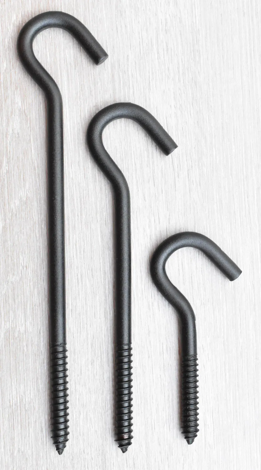 Screw Hook 3/8 Inch, Custom Powder Coated