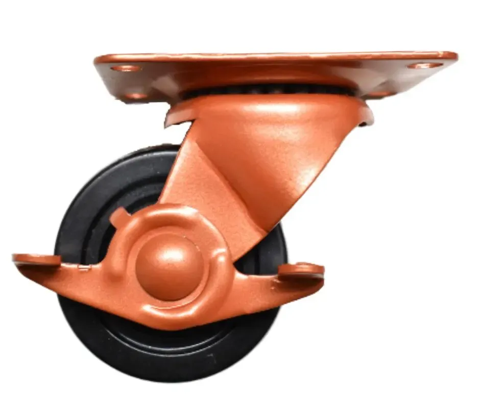 Soft Rubber Swivel Caster Wheel With Break 3 Inch, Custom Powder Coated