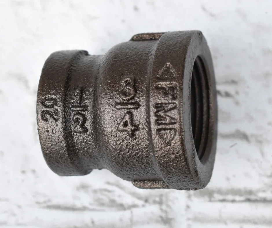Pipe Reducer Coupling 1/2 Inch x 3/4 Inch, Custom Powder Coated