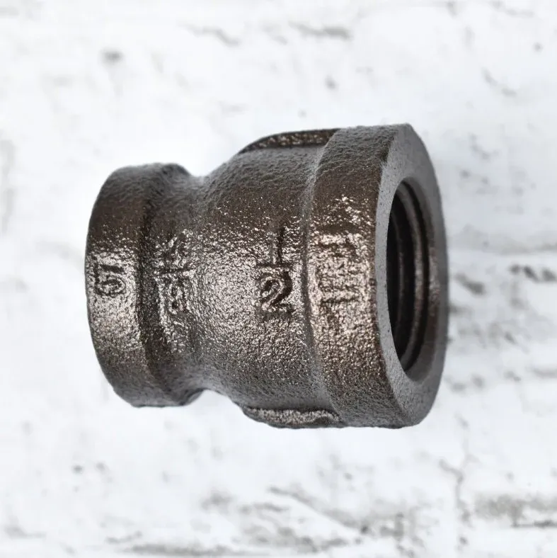 Pipe Reducer Coupling 3/8 Inch x 1/2 Inch, Custom Powder Coated