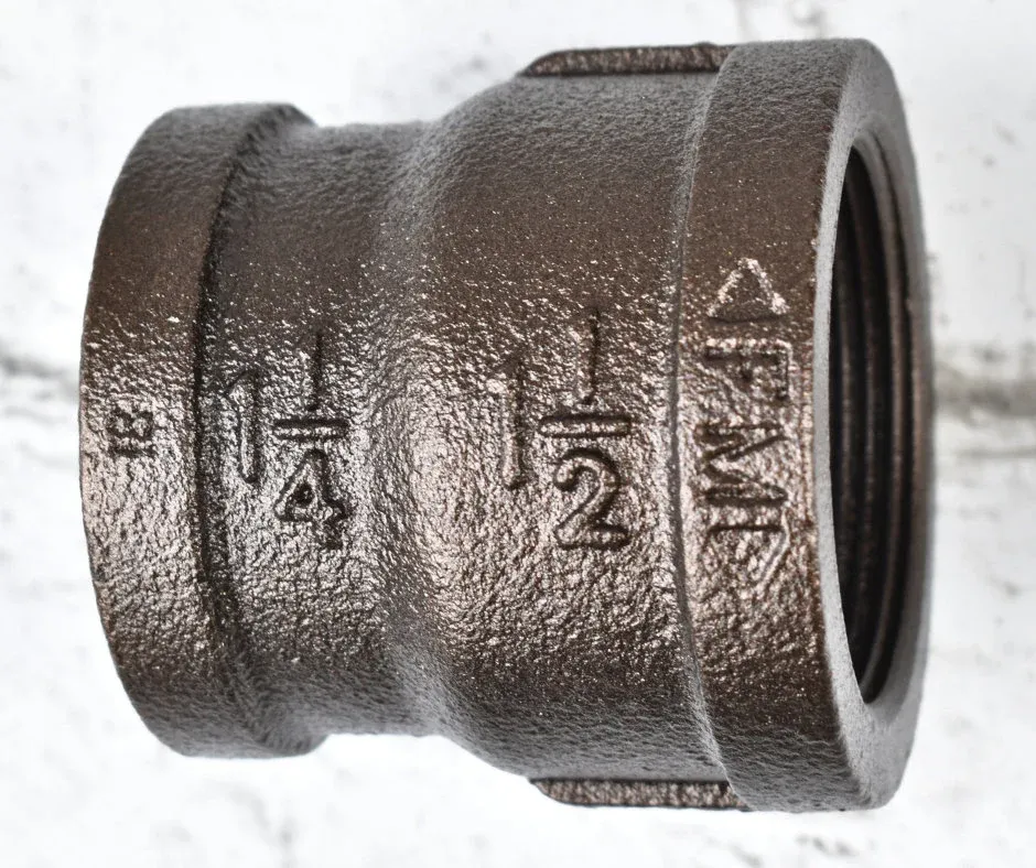 Pipe Reducer Coupling 1 1/4 Inch x 1 1/2 Inch, Custom Powder Coated