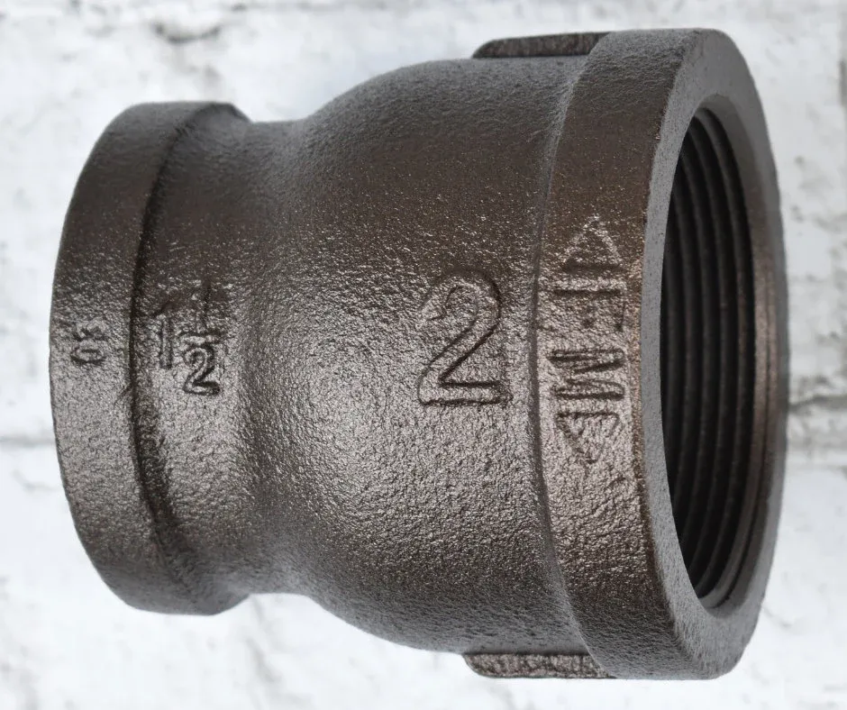 Pipe Reducer Coupling 1 1/2 Inch x 2 Inch, Custom Powder Coated