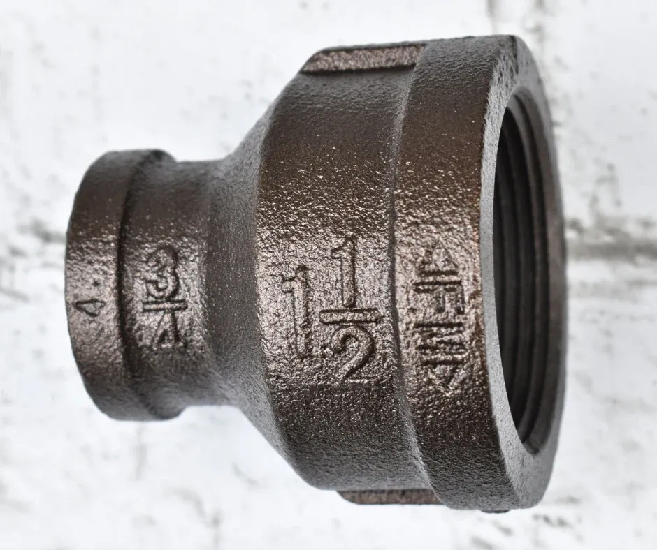 Pipe Reducer Coupling 3/4 Inch x 1 1/2 Inch, Custom Powder Coated