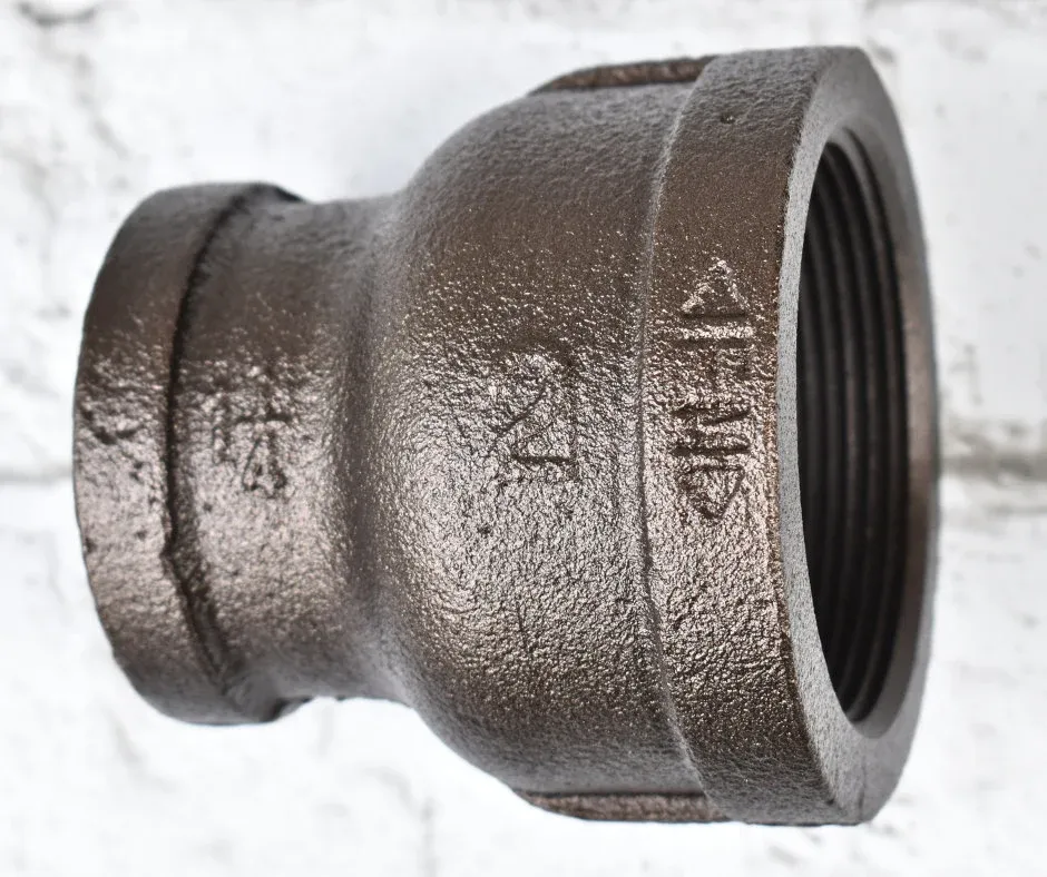 Pipe Reducer Coupling 1 1/4 Inch x 2 Inch, Custom Powder Coated