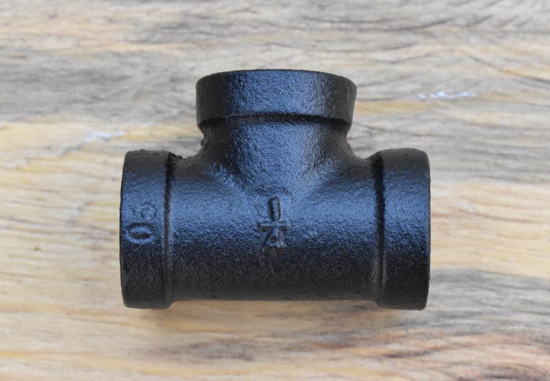 Galvanized Pipe Tee 1/4 Inch, Custom Powder Coated