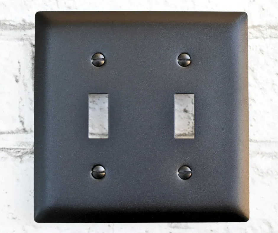 Stainless Steel Toggle Switch Wall Plate 2 Toggle Switch Plate, Custom Powder Coated
