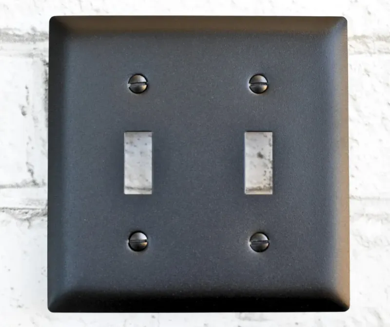 Stainless Steel Toggle Switch Wall Plate 2 Toggle Switch Plate, Custom Powder Coated