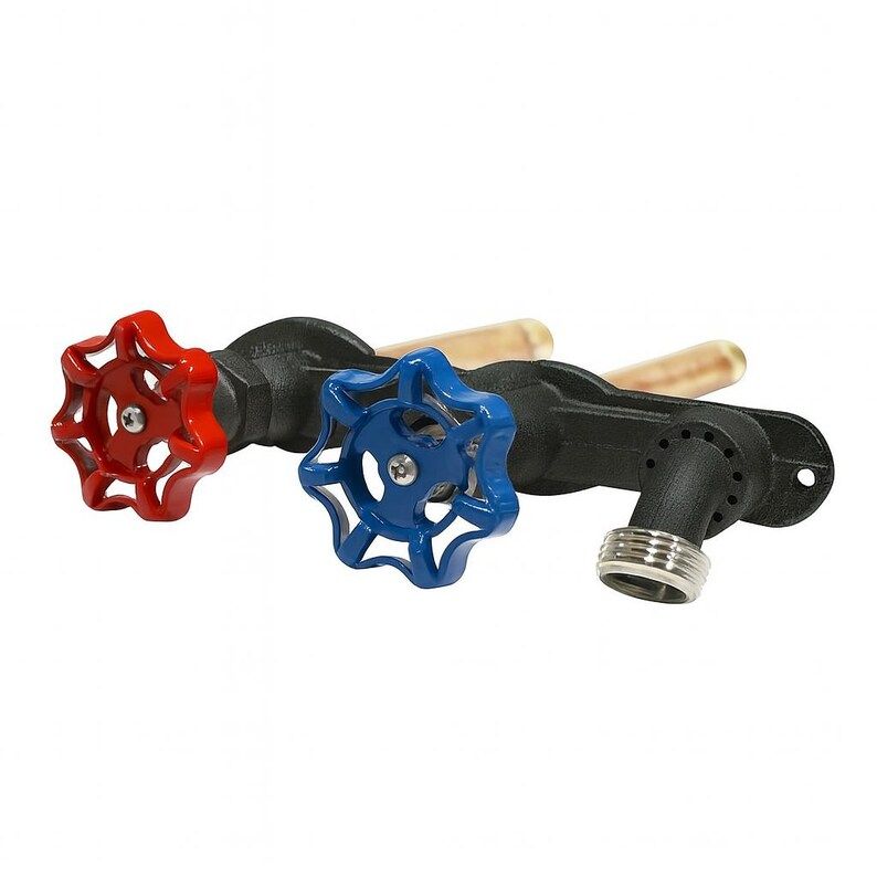 Hot Cold Anti-Siphon Wall Hydrant Heavy-Duty Outdoor Faucet, C-108 1/2&quot; MIP x Sweat x 12&quot;L, Custom Powder Coated