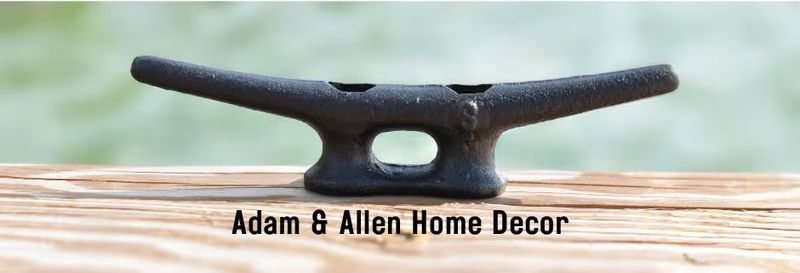 6-inch powder coated dock cleat mounted on a wooden dock, used for securing boats or as a nautical wall hook or coastal decor