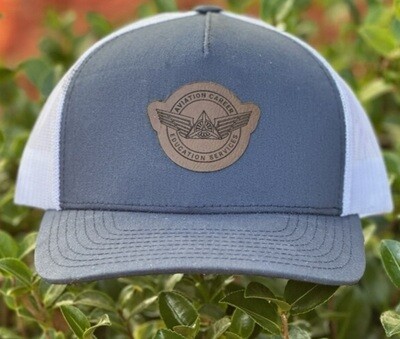 Blue Yupoong snap-back Hat with white mesh