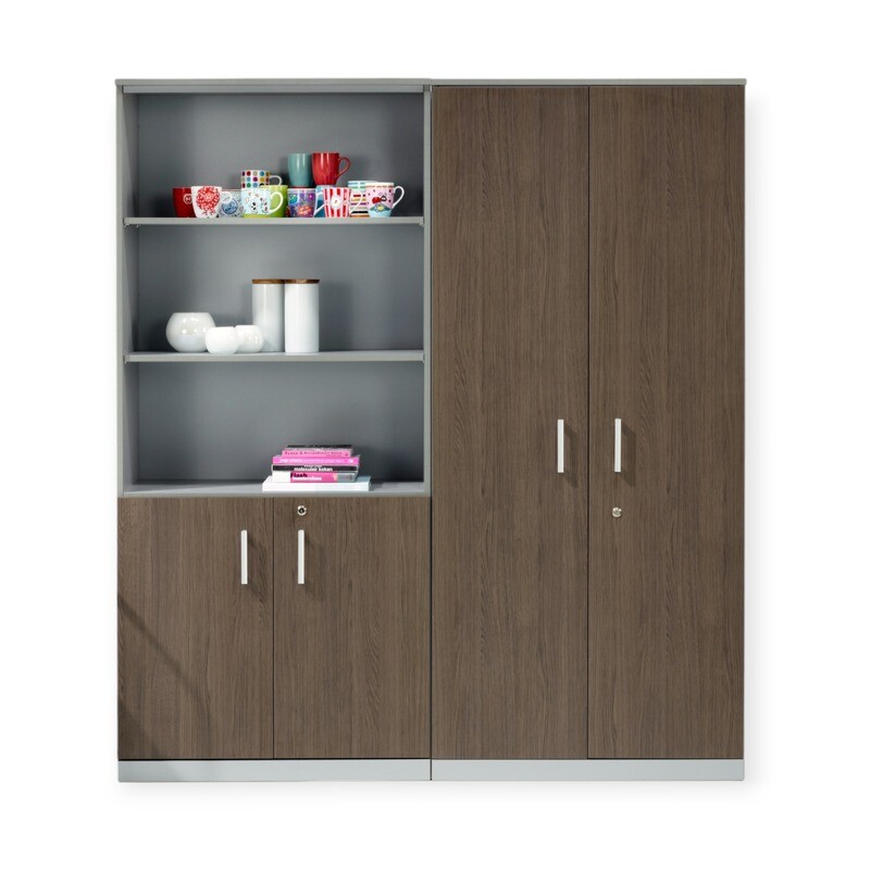 2x Premium Draaideurkasten Set - Ruimteoptimalisatie &amp; Stijlvolle Functionaliteit voor Kantoor en Werkruimte - Afmetingen 200x90x42cm (HxBxD)