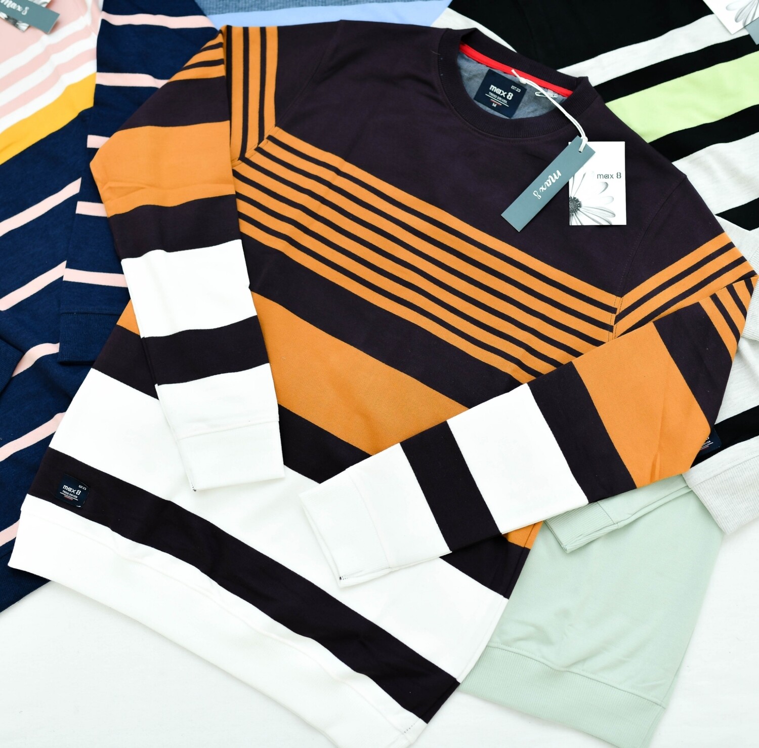 STRIPED LOOPER LONG SLEEVE T-SHIRT