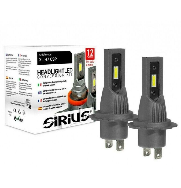 KIT COPPIA LAMPADINE SIRIUS H7 LED 6000K - FARI / PROIETTORI AUTO E MOTO