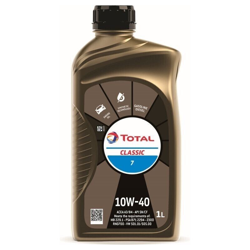 1 LT / LITRO OLIO MOTORE AUTO 10W40 TOTAL CLASSIC 7 SINTETICO - BENZINA / DIESEL