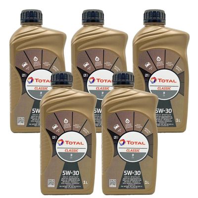 5 LT / LITRI OLIO MOTORE AUTO 5W30 TOTAL CLASSIC 9 C3 - BENZINA / DIESEL