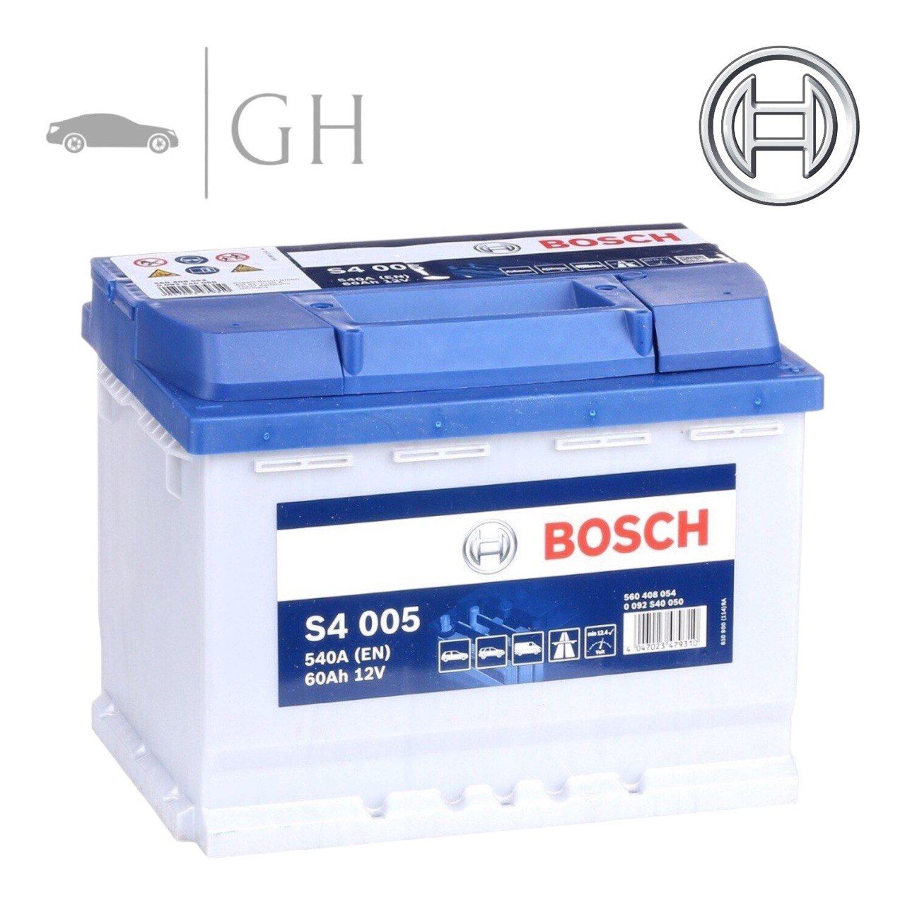 BATTERIA PER AUTO 60AH BOSCH 540A / 12V / POSITIVO A DESTRA (+DX) - 0092S40050