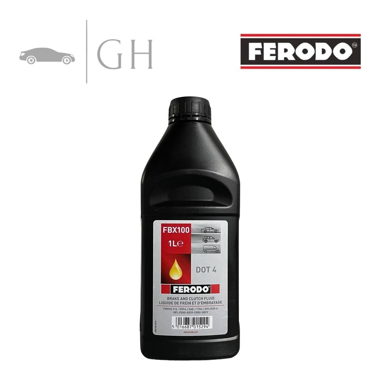 FERODO - 1 LT / LITRO OLIO LIQUIDO PER FRENI AUTO DOT 4 BENZINA DIESEL - FBX100