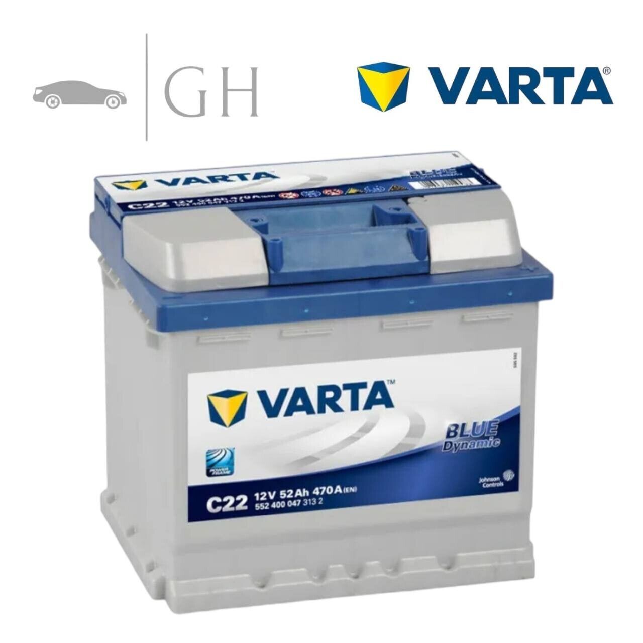 BATTERIA PER AUTO 52AH VARTA 470A / 12V / POSITIVO A DESTRA (+DX) - 552400047
