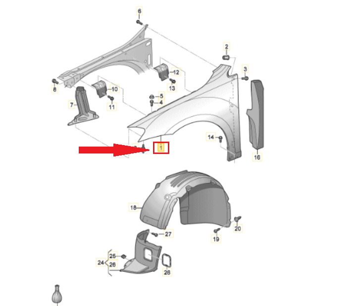PARAFANGO ANTERIORE SINISTRO VOLKSWAGEN GOLF 7.5 (VII) 2017 - 5G0821105B