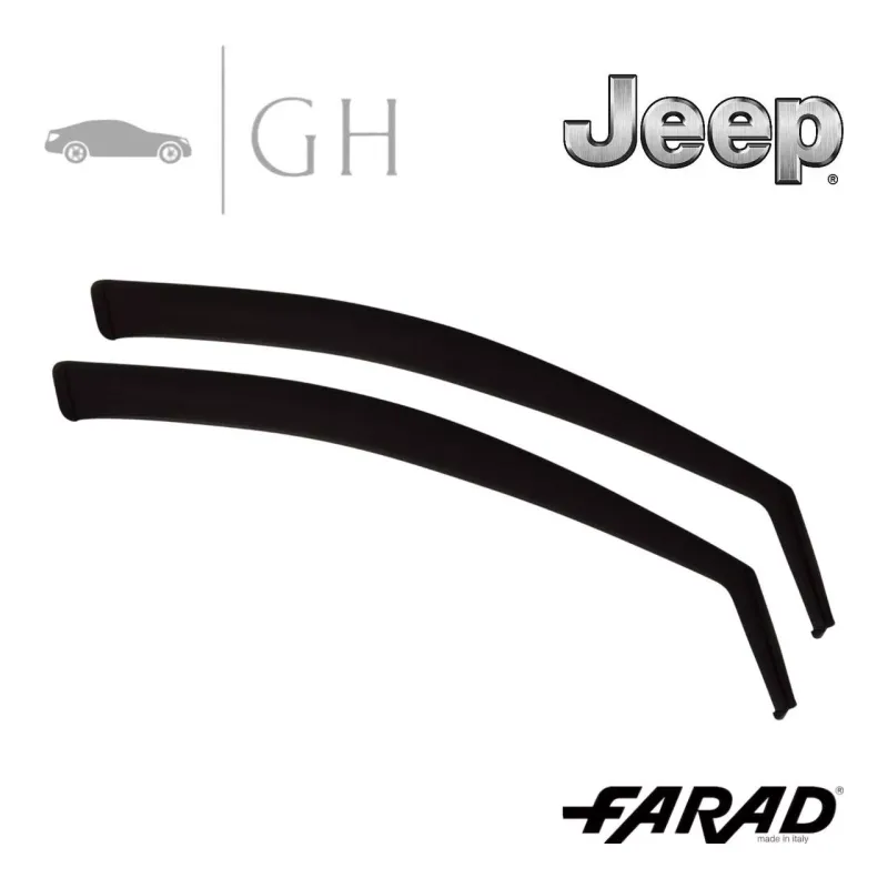 FARAD - SET 2 DEFLETTORI ARIA ANTIVENTO / ANTIPIOGGIA FUME&#39; JEEP COMPASS 2018 II - 1-14.195M