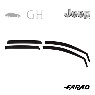 FARAD - SET 4 DEFLETTORI ARIA ANTIVENTO / ANTIPIOGGIA FUME&#39; JEEP COMPASS 2018 II - 1-17.041