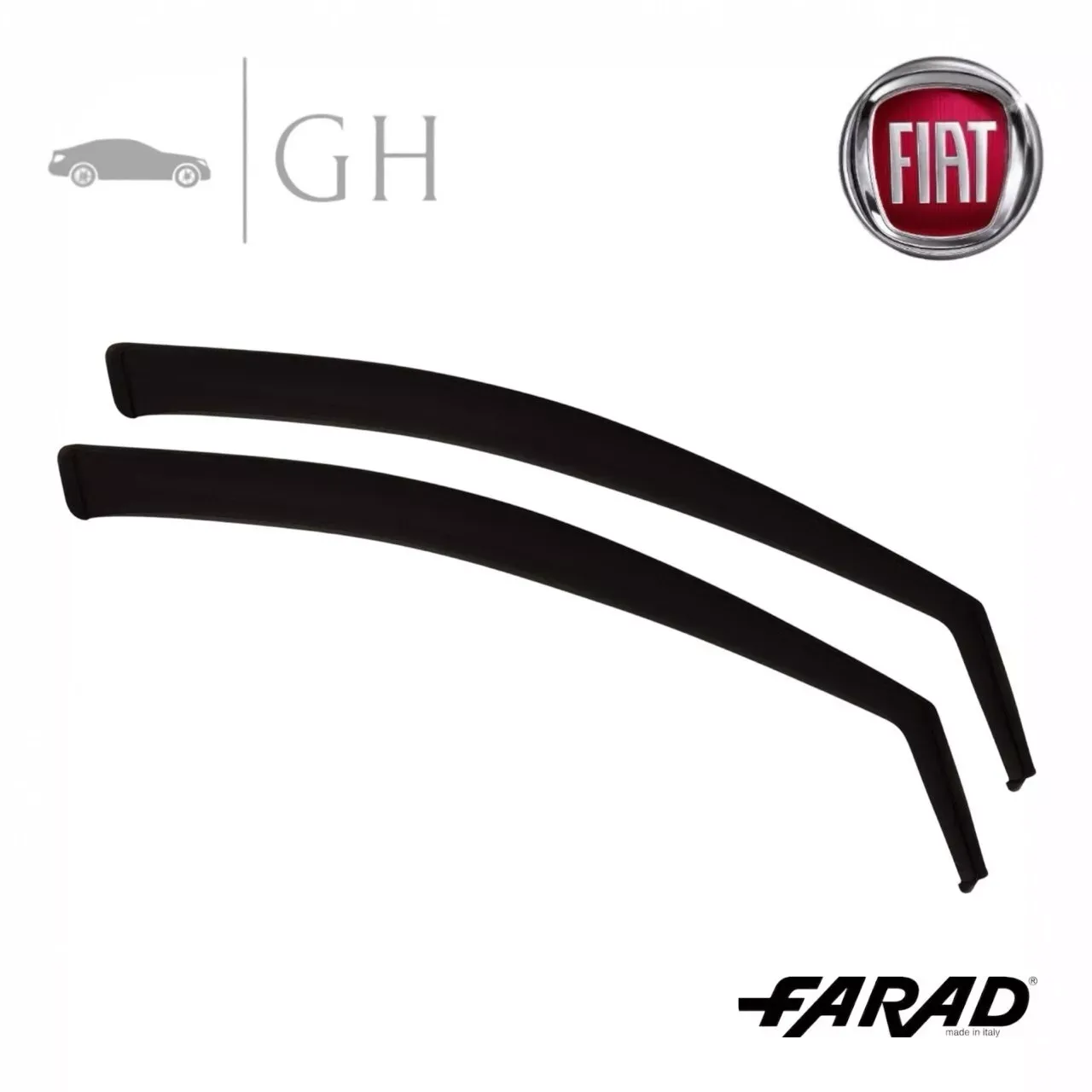 FARAD - SET 2 DEFLETTORI ARIA ANTIVENTO / ANTIPIOGGIA FUME&#39; FIAT PANDA 312 2015 -  1-12.588