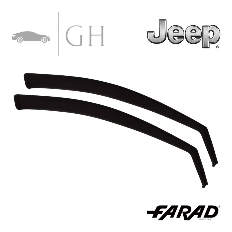 FARAD - SET 2 DEFLETTORI ARIA ANTIVENTO / ANTIPIOGGIA FUME&#39; JEEP RENEGADE 2016 - 1-14.171M