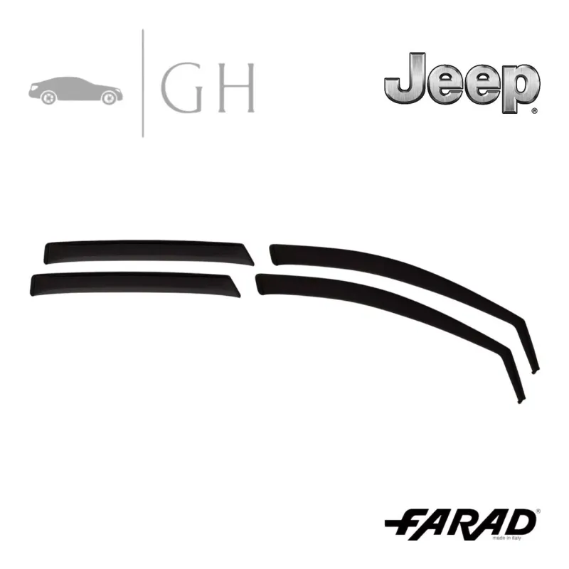 FARAD - SET 4 DEFLETTORI ARIA ANTIVENTO / ANTIPIOGGIA FUME&#39; JEEP RENEGADE 2016 - 1-17.012