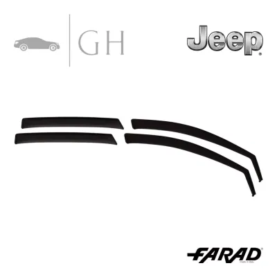 FARAD - SET 4 DEFLETTORI ARIA ANTIVENTO / ANTIPIOGGIA FUME&#39; JEEP RENEGADE 2016 - 1-17.012