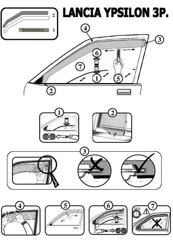 FARAD - SET 2 DEFLETTORI ARIA ANTIVENTO / ANTIPIOGGIA FUME' LANCIA YPSILON 2006 - 1-12.420