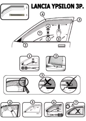 FARAD - SET 2 DEFLETTORI ARIA ANTIVENTO / ANTIPIOGGIA FUME' LANCIA YPSILON 2006 - 1-12.420