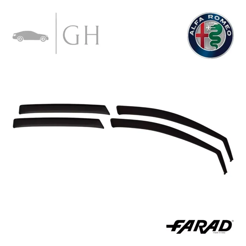 FARAD - SET 4 DEFLETTORI ARIA ANTIVENTO / ANTIPIOGGIA FUME&#39; A. R. STELVIO 2018 -  1-17.040
