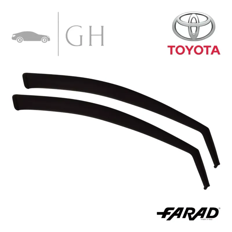FARAD - SET 2 DEFLETTORI ARIA ANTIVENTO / ANTIPIOGGIA FUME&#39; TOYOTA AYGO 2019 5P - 1-12.601