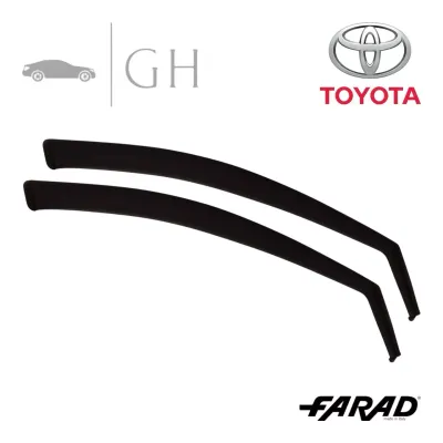 FARAD - SET 2 DEFLETTORI ARIA ANTIVENTO / ANTIPIOGGIA FUME&#39; TOYOTA AYGO 2019 5P - 1-12.601
