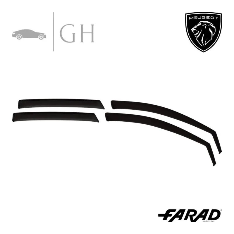 FARAD - SET 4 DEFLETTORI ARIA ANTIVENTO / ANTIPIOGGIA FUME&#39; PEUGEOT 3008 2019 - 1-16.002