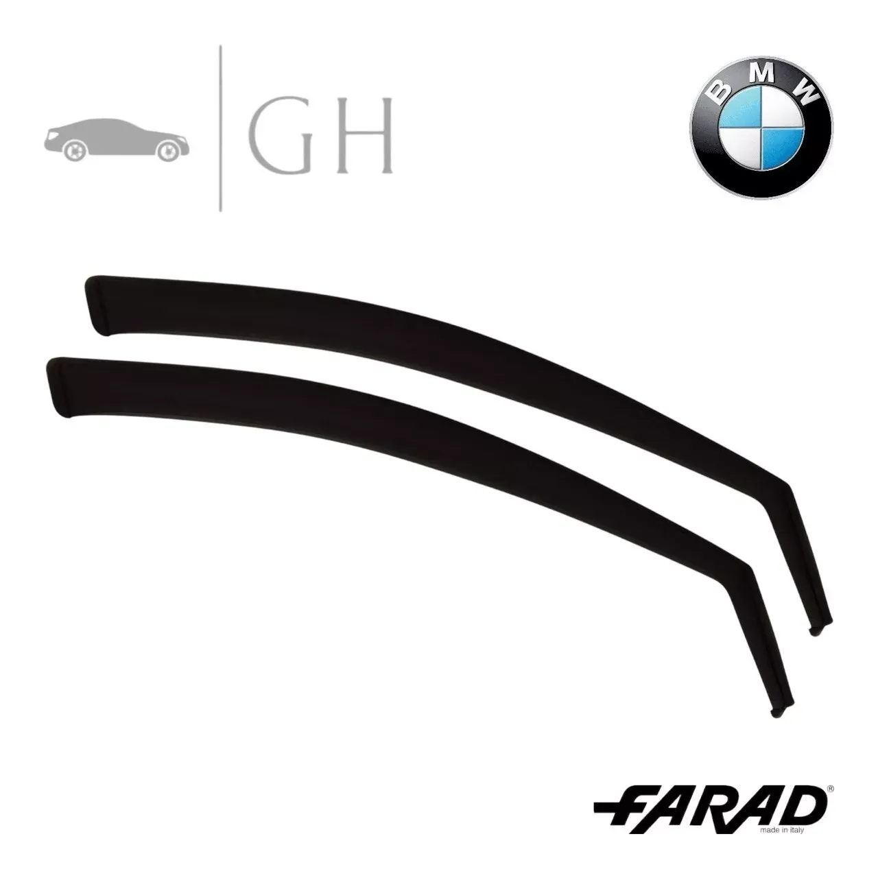 FARAD - SET 2 DEFLETTORI ARIA ANTIVENTO / ANTIPIOGGIA FUME&#39; BMW SERIE 1 E87 2007 -  1-12.506