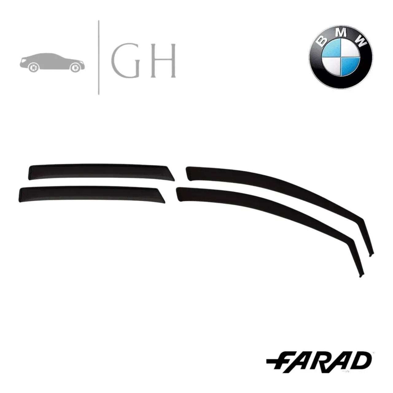 FARAD - SET 4 DEFLETTORI ARIA ANTIVENTO / ANTIPIOGGIA FUME&#39; BMW SERIE 1 F40 2022 - 1-16.109