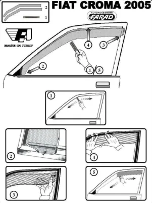 FARAD - SET 2 DEFLETTORI ARIA ANTIVENTO / ANTIPIOGGIA FIAT CROMA 2007 - 1-12.459